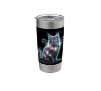 Hermoso gato majestuoso Maine Coon Vaso térmico de acero inoxidable de doble pared
