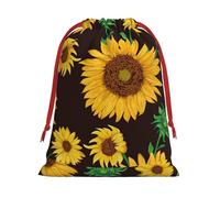 Hermoso girasol. Bolsa de regalo con cordón suave con cinta roja duradera para Navidad, Halloween, regalo para adultos