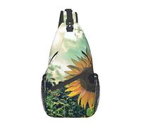Hermoso Girasol Invierno muñeco de Nieve Sling Bag, Mochila de Hombro Paquete de Pecho Casual Crossbody Daypack para Mujeres Hombres Senderismo Viaje