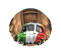 Hermoso gorro de ducha de doble capa con estampado de Italia para mujeres y hombres, reutilizable, ligero y suave