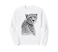 Hermoso Guepardo lápiz Bosquejo Retrato Safari Fauna Gato Sudadera