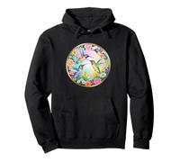 Hermoso Jardín De Flores Colibríes Arco Iris Sudadera con Capucha