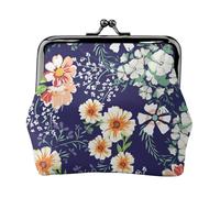 Hermoso jardín de Flores, pétalos Florales, Hojas, Prado Naranja,Monedero de Piel sintética, Carteras pequeñas, Monedero con Cierre de Broche