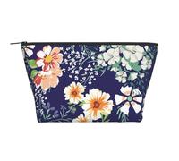 Hermoso Jardín Flores Pétalo Floral Hojas Prado Naranja, Bolsa de artículos de tocador Bolsa de Maquillaje Bolsa de cosméticos Bolsa de artículos de tocador de Viaje portátil