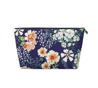 Hermoso Jardín Flores Pétalo Floral Hojas Prado Naranja, Bolsa de artículos de tocador Bolsa de Maquillaje Bolsa de cosméticos Bolsa de artículos de tocador de Viaje portátil