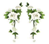 Hermoso juego de 2 parches de tela floral para decoración de prendas con delicado patrón calado bordado calado