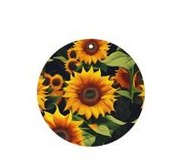 Hermoso juego de ambientador colgante de girasol, tarjetas redondas de fragancia de lavanda para interiores de automóviles, paquete de 10/24 tarjetas