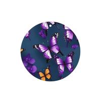 Hermoso juego de ambientador colgante de mariposa morada, tarjetas redondas de fragancia de lavanda para interiores de automóviles, paquete de 10/24 tarjetas