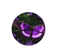 Hermoso juego de ambientador colgante de mariposa morada, tarjetas redondas de fragancia de lavanda para interiores de automóviles, paquete de 10/24 tarjetas
