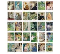 Hermoso juego de postales artsticas de 30 Berthe Morisot, paquete variado de tarjetas postales, paisajes de pintura famosos, 4 x 6 pulgadas