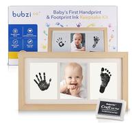 Hermoso kit de huellas de manos de bebé y marco de fotos para recién nacidos, regalo único para baby shower, decoración de caja de recuerdo memorable para pared de habitación o guardería (madera