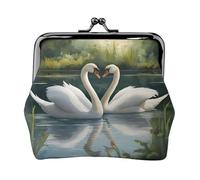 Hermoso kit de viaje pequeño con estampado de cisnes blancos en el lago, bolsa compacta para aventuras de camping y viajes de pesca, Negro -, Talla única, Art Deco