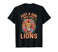 Hermoso León Floral Solo Una Chica Que Ama Los Leones Camiseta