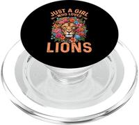 Hermoso León Floral Solo Una Chica Que Ama Los Leones PopSockets PopGrip para MagSafe