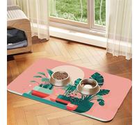 Hermoso mantel de piel absorbente para mascotas con plantas verdes en maceta, apto para perros o gatos