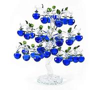 Hermoso manzano de cristal de cristal con 36 18 PCS Manzanas Fengshui Crafts CHIRTMAS Árbol Colgando ornamentos Destacados para el hogar Regalos-Azul_36 cuelga 40mm de manzana