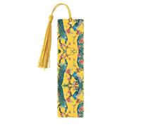 Hermoso marcapáginas rectangular de madera de pavo real con borlas, regalos para hombres y mujeres
