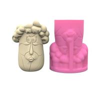 Hermoso molde para crear jarrones, fácil de usar y creativo, pelo rizado, macetas de silicona para decoración artística del hogar