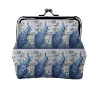 Hermoso monedero ligero con estampado de pavo real, cartera minimalista para carreras de café y salidas locales, Black, Talla única, Bolsa para monedas