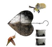 Hermoso nido de metal con diseño artístico para pájaros con inserciones de fibra incluidas para mascotas, pájaros, columpio de descanso