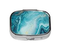 Hermoso océano azul, Pastillero cuadrado para bolsillo o monedero, pequeño contenedor de pastillas, organizador de pastillas de viaje