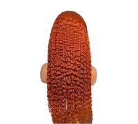 Hermoso Onda de agua transparente rizada del jengibre la peluca cabello humano frente cordón 13x6 densidad profunda onda 220(24inches)
