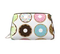 Hermoso organizador de cosméticos con estampado de pastel de flores, estuche de belleza a prueba de golpes con amplia apertura de cremallera para viajes, Gold, One Size