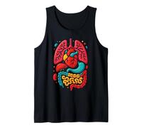 Hermoso órgano del corazón Anatomía del Cuerpo Humano Camiseta sin Mangas
