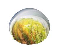 Hermoso paisaje multiescena y multiusos, gorro de ducha impermeable de doble capa y gorro de cocina, adecuado para adultos, niños y hombres y mujeres.