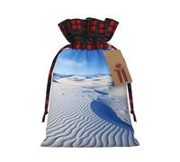 Hermoso paisaje nevado 1 bolsa de Navidad con cordón de 8.3 x 11.8 pulgadas, bolsa robusta para regalos y artículos esenciales de uso diario