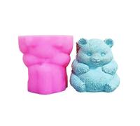 Hermoso Pandas Cemento Plantador Molde de Silicona Flexible Herramienta Artesanal Para Escritorio De Oficina Adornos De Jardín Decoración