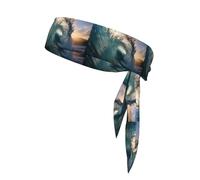 Hermoso pañuelo para la cabeza con estampado de olas oceánicas para hombres y mujeres, diadema deportiva que absorbe la humedad, correr, fútbol y pista y campo