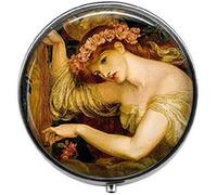 Hermoso pastillero vintage con imagen de Alphonse Mucha Art - Pastillero con dije - Caja de cristal para caramelos, joyería fotográfica, regalo de cumpleaños, regalo hermoso para festivales de