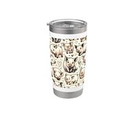 Hermoso patrón de cerdos estéticos cerdos Vaso térmico de acero inoxidable de doble pared