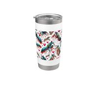 Hermoso Patrón De Crustáceos Estética Mantis Camarones Vaso térmico de acero inoxidable de doble pared