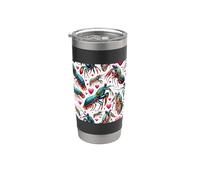 Hermoso Patrón De Crustáceos Estética Mantis Camarones Vaso térmico de acero inoxidable de doble pared