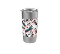 Hermoso Patrón De Crustáceos Estética Mantis Camarones Vaso térmico de acero inoxidable de doble pared