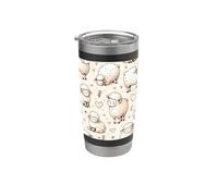 Hermoso patrón de ovejas lindas ovejas Vaso térmico de acero inoxidable de doble pared