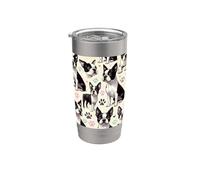 Hermoso patrón de perros Boston Terrier Vaso térmico de acero inoxidable de doble pared