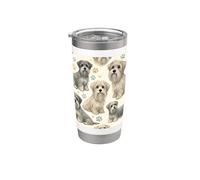 Hermoso patrón de perros Dandie Dinmont Terrier Lindo Dandie Vaso térmico de acero inoxidable de doble pared