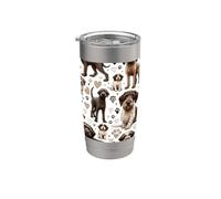 Hermoso patrón de perros de pelo duro señalando el perro Grifón Vaso térmico de acero inoxidable de doble pared