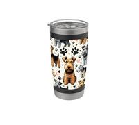 Hermoso patrón de perros Lakeland Terrier Cute Fell Terriers Vaso térmico de acero inoxidable de doble pared