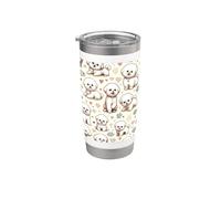 Hermoso patrón de perros lindo Bichon Frise Dog Vaso térmico de acero inoxidable de doble pared