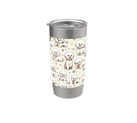 Hermoso patrón de perros lindo Bichon Frise Dog Vaso térmico de acero inoxidable de doble pared