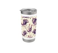 Hermoso patrón de ratas estéticas rata elegante Vaso térmico de acero inoxidable de doble pared