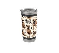 Hermoso patrón de terriers lindo Border Terrier Vaso térmico de acero inoxidable de doble pared