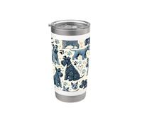 Hermoso patrón Kerry Blues Lindo Kerry Blue Terrier Vaso térmico de acero inoxidable de doble pared