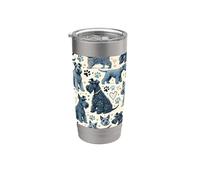 Hermoso patrón Kerry Blues Lindo Kerry Blue Terrier Vaso térmico de acero inoxidable de doble pared
