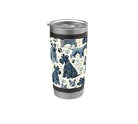 Hermoso patrón Kerry Blues Lindo Kerry Blue Terrier Vaso térmico de acero inoxidable de doble pared