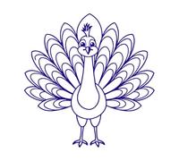 hermoso pavo real Pegatinas de pared de papel adhesivo 54.6x56.2cm Vinilos para ventanas Azul oscuro